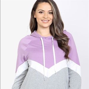 New Junior's Cute Boutique purple chevron hoodie